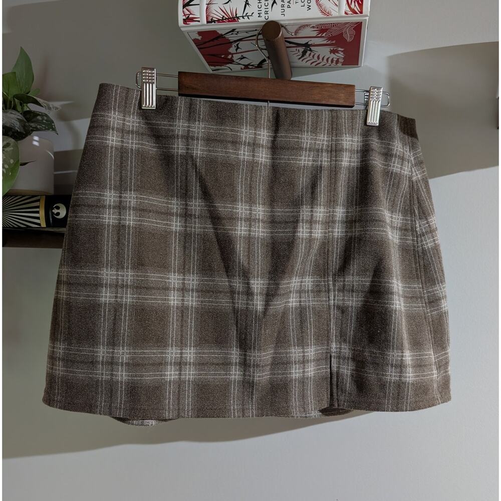 SO Kohl's | Plaid Autumnal Mini Skirt Skort Built-in Shorts | XL